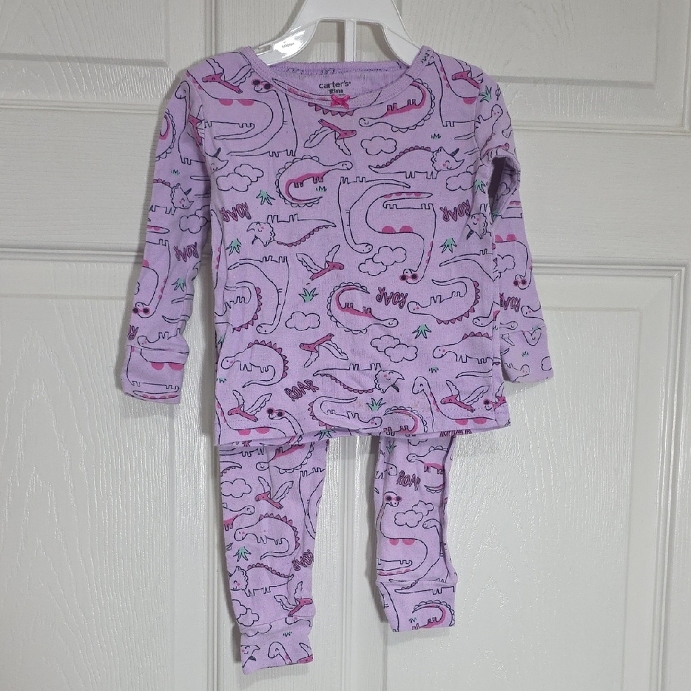 Carter's Lavender Dinosaur Pajama Set